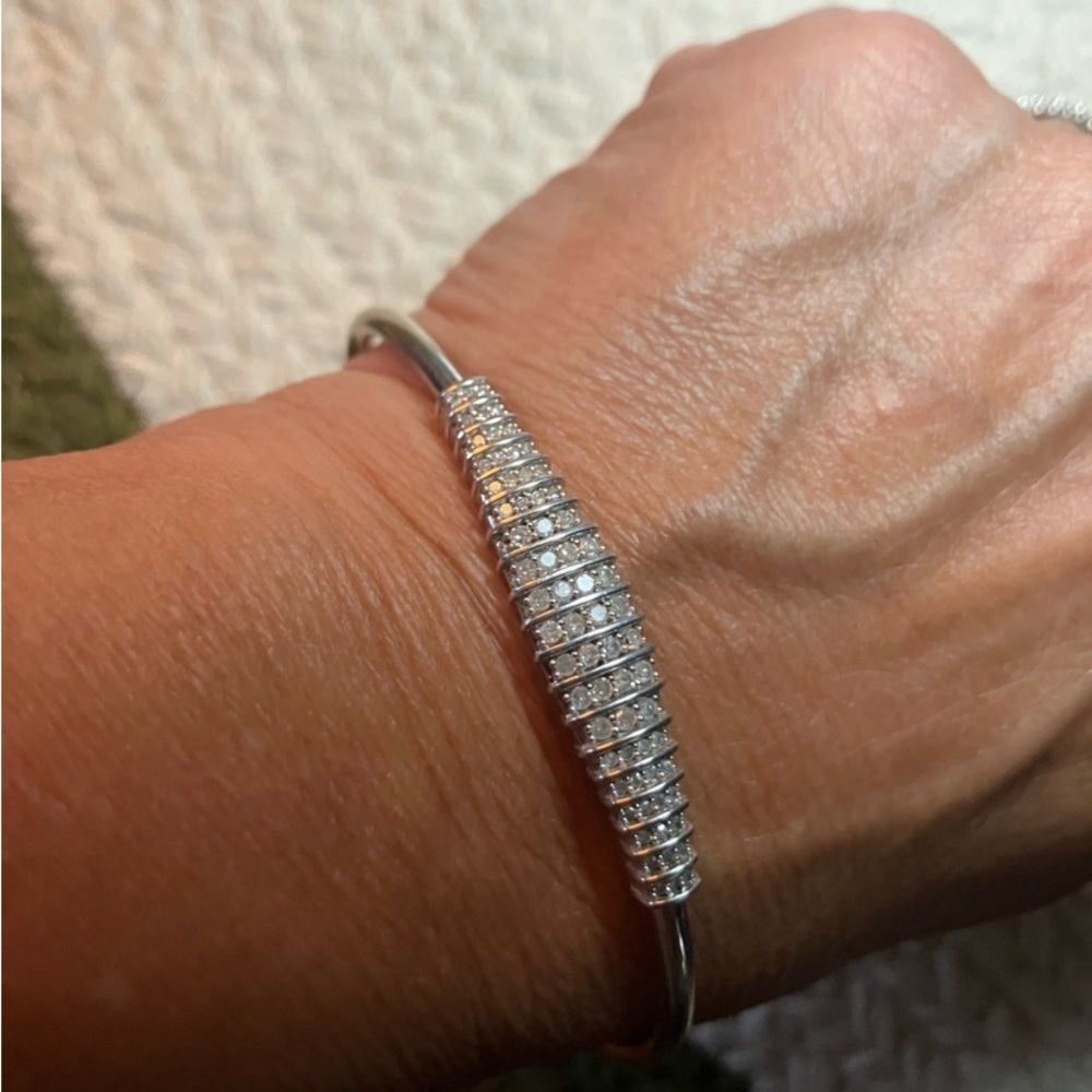 Genuine Diamond & sterling silver bracelet
